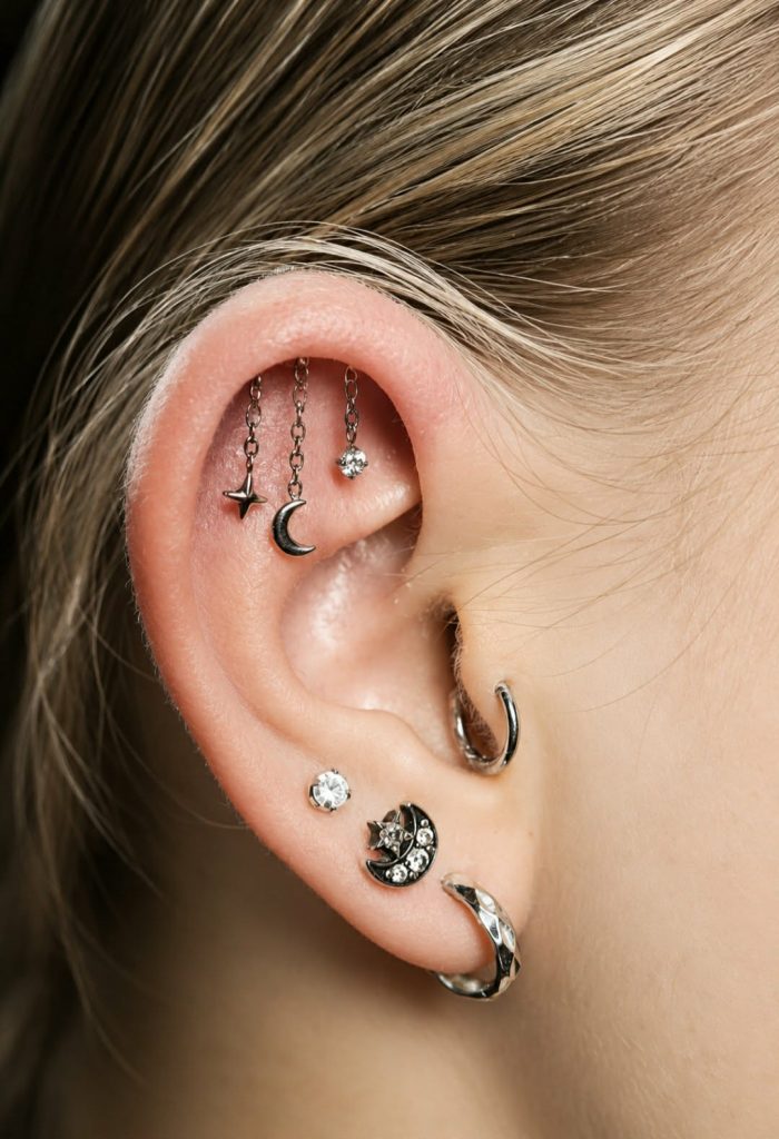Lobe, hidden, helix et tragus